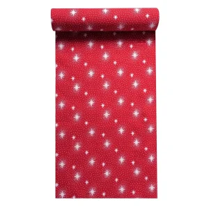 Chemin de table en Tissu Nuit Etincelante Rouge 28 x 400 cm MESA BELLA