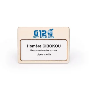 Badge Made in France en bois – Marquage nominatif
