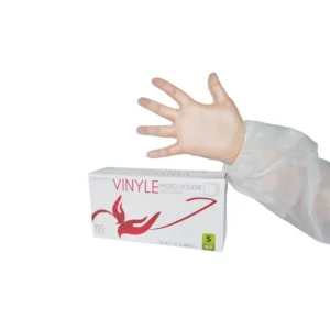 Gants d&rsquo;examen vinyle premium micro poudre aql 1,5 qm (boite de 100)