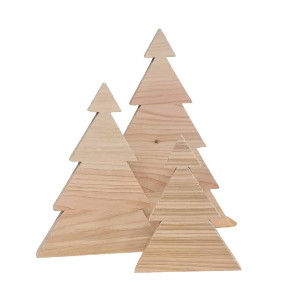 Lot de 3 sapins en bois Recyclé à customiser – Activité Créative Écologique pour Enfants et Adultes – Image 3