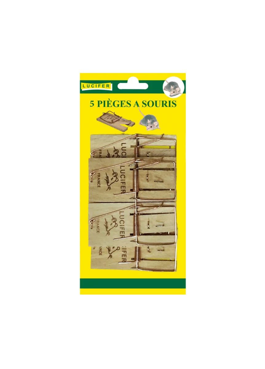 Lucifer Pièges À Souris Socle Bois x5